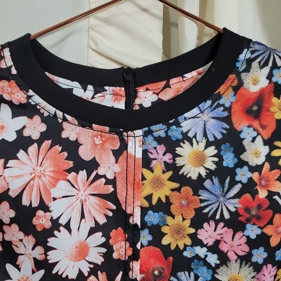 McQ Alexander McQueen Floral Plaid Hybrid Top Shirt 40 or US 4 Wool Viscose - Picture 3 of 11